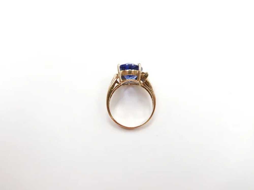 Sapphire 6.89 Carat Solitaire Ring 10k Yellow Gold - image 5