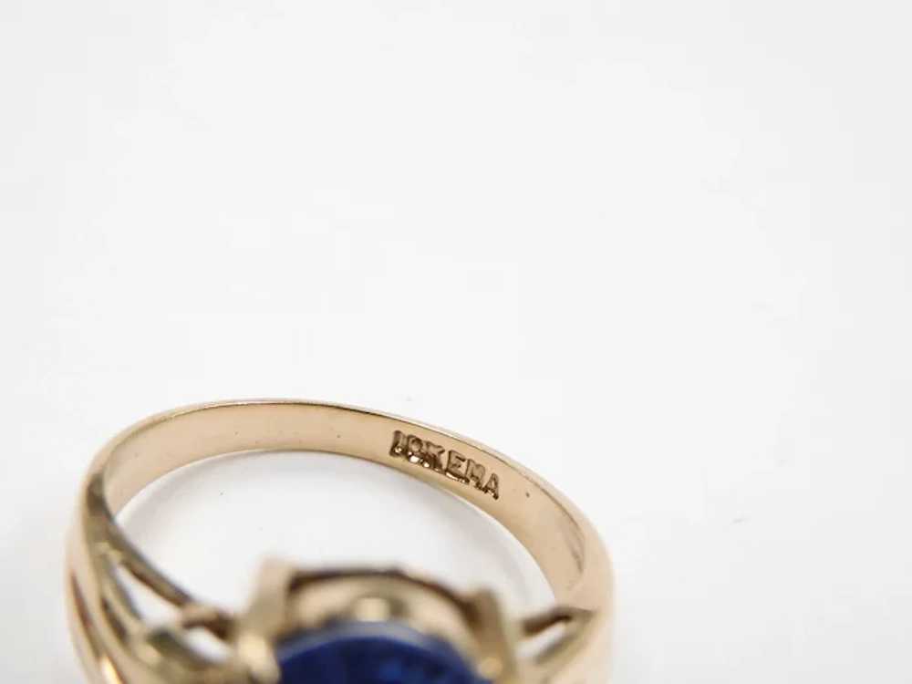 Sapphire 6.89 Carat Solitaire Ring 10k Yellow Gold - image 6