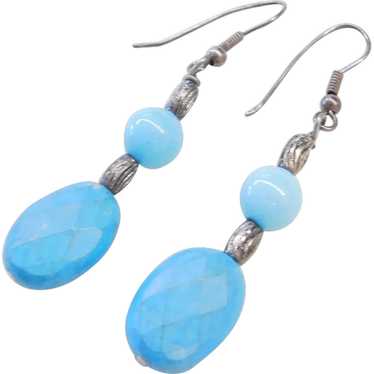 Sterling Silver Turquoise and Amazonite Earrings - image 1
