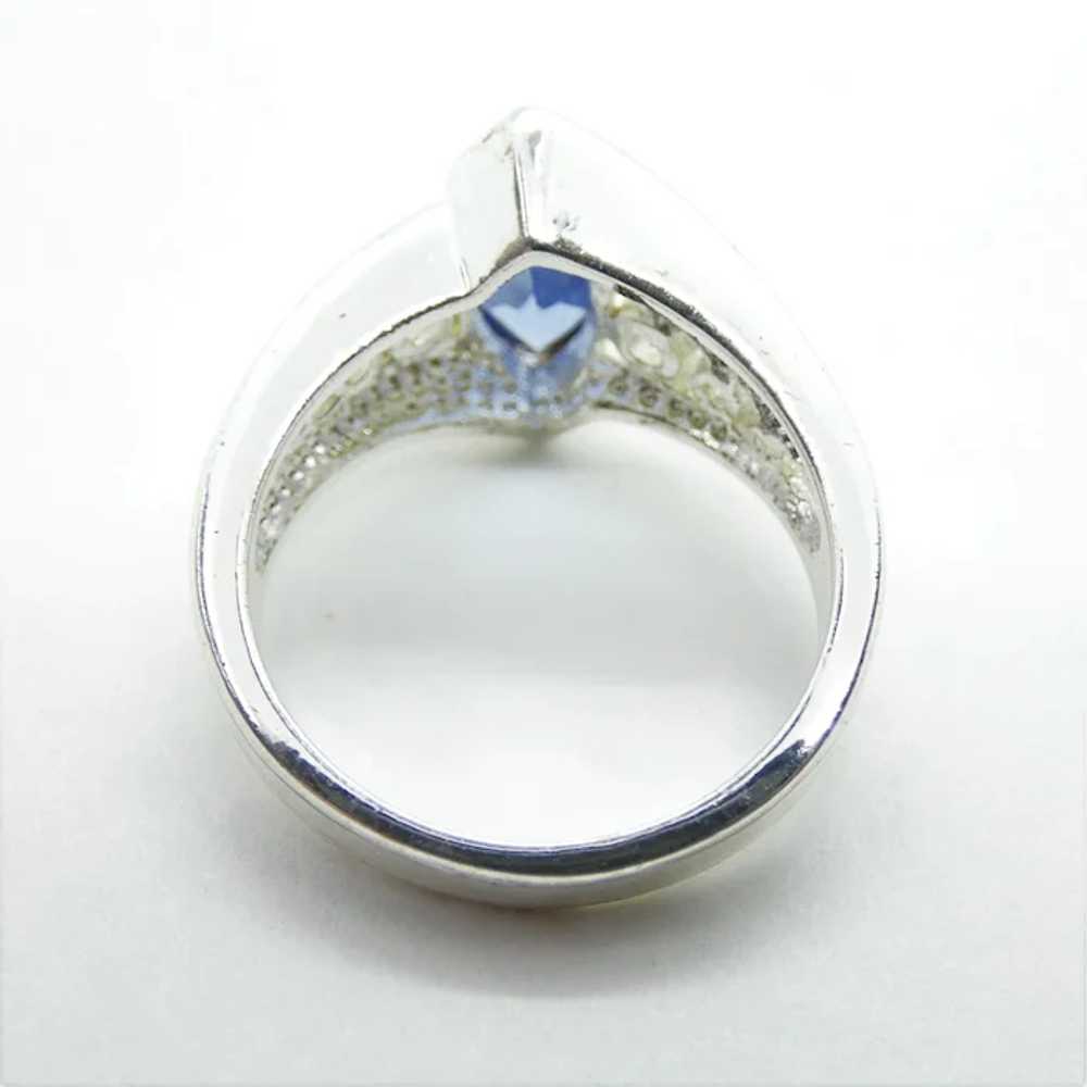 Sterling Silver Imitation Sapphire Ring - image 5