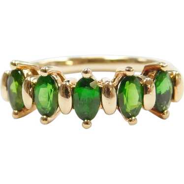 5 Stone.75 ctw Chrome Diopside 14k Gold Ring