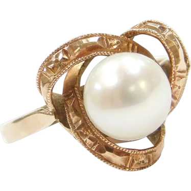 Edwardian 18k Gold Cultured Pearl Ring