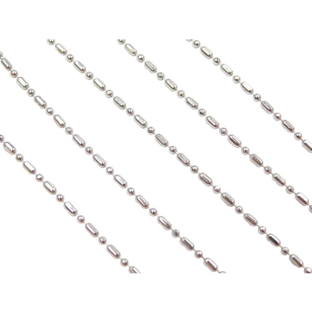 18" 14k White Gold Bead Necklace / Chain - image 1