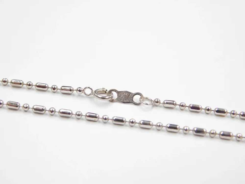 18" 14k White Gold Bead Necklace / Chain - image 3