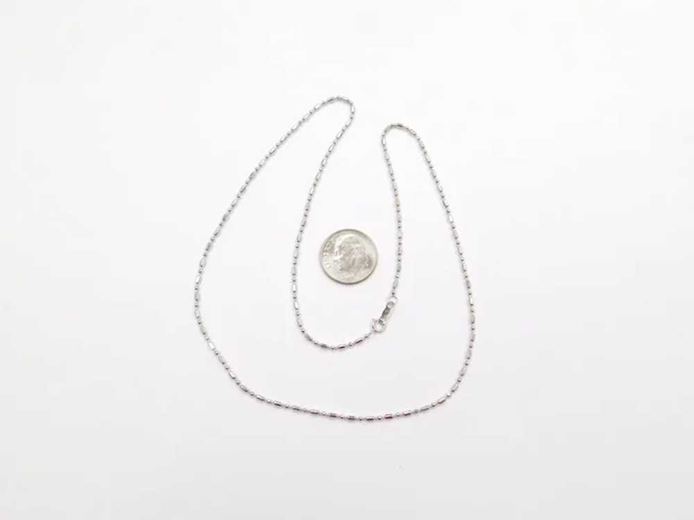 18" 14k White Gold Bead Necklace / Chain - image 4