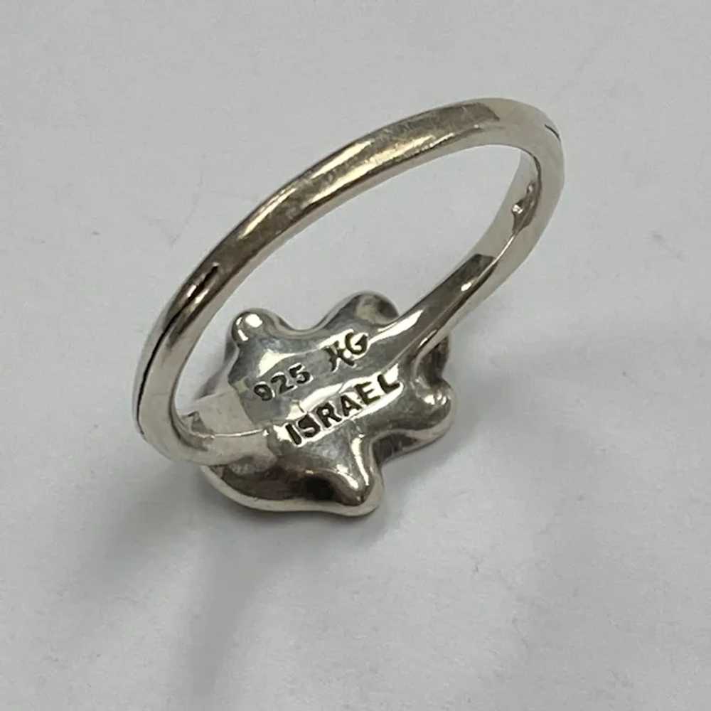 Hamsa Hand Lucky Eye Vintage Ring Sterling Silver… - image 3