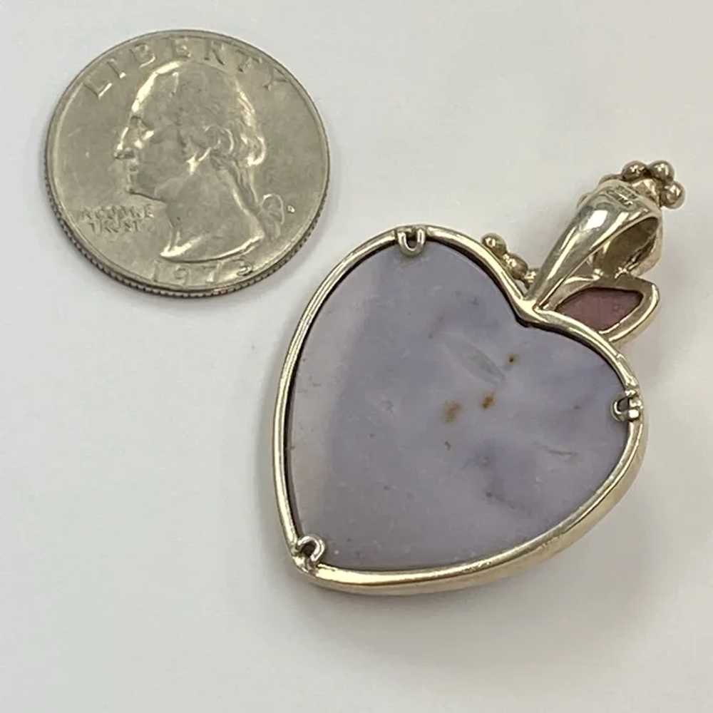 Gorgeous HEART Pendant Sterling Silver and Colorf… - image 2