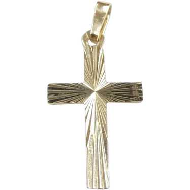 Shining Radiant Cross Pendant 10k Yellow Gold