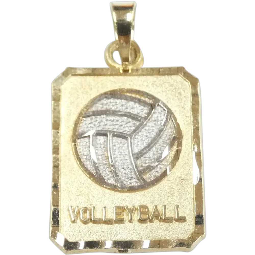 Two-Tone Volleyball Pendant 14k Gold - image 1