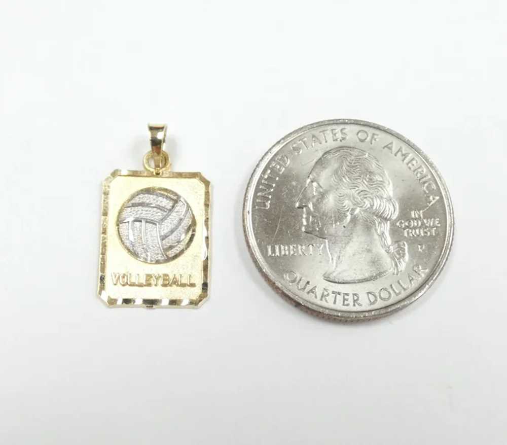 Two-Tone Volleyball Pendant 14k Gold - image 2