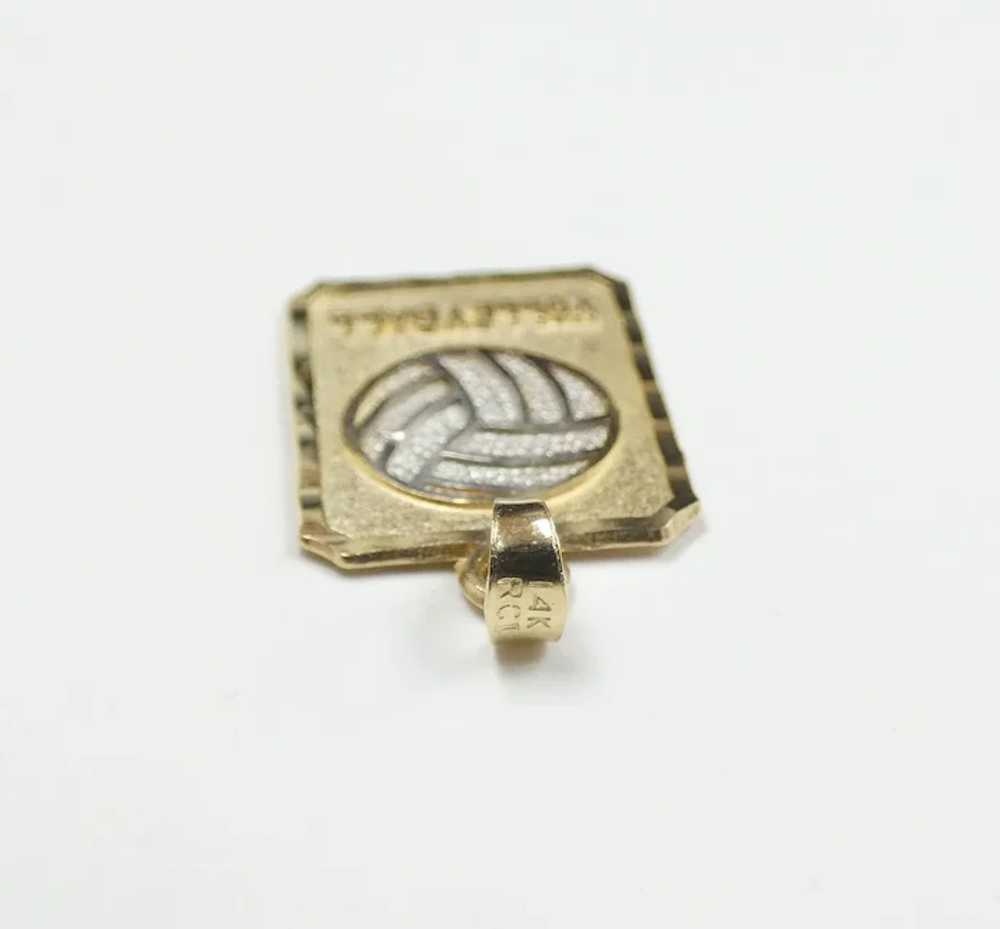 Two-Tone Volleyball Pendant 14k Gold - image 4