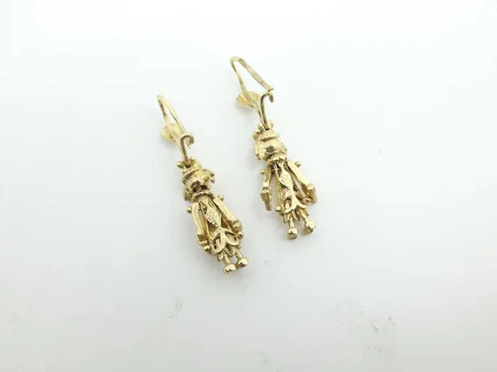 Vintage Articulated Firefighter Dangle Earrings 9… - image 3