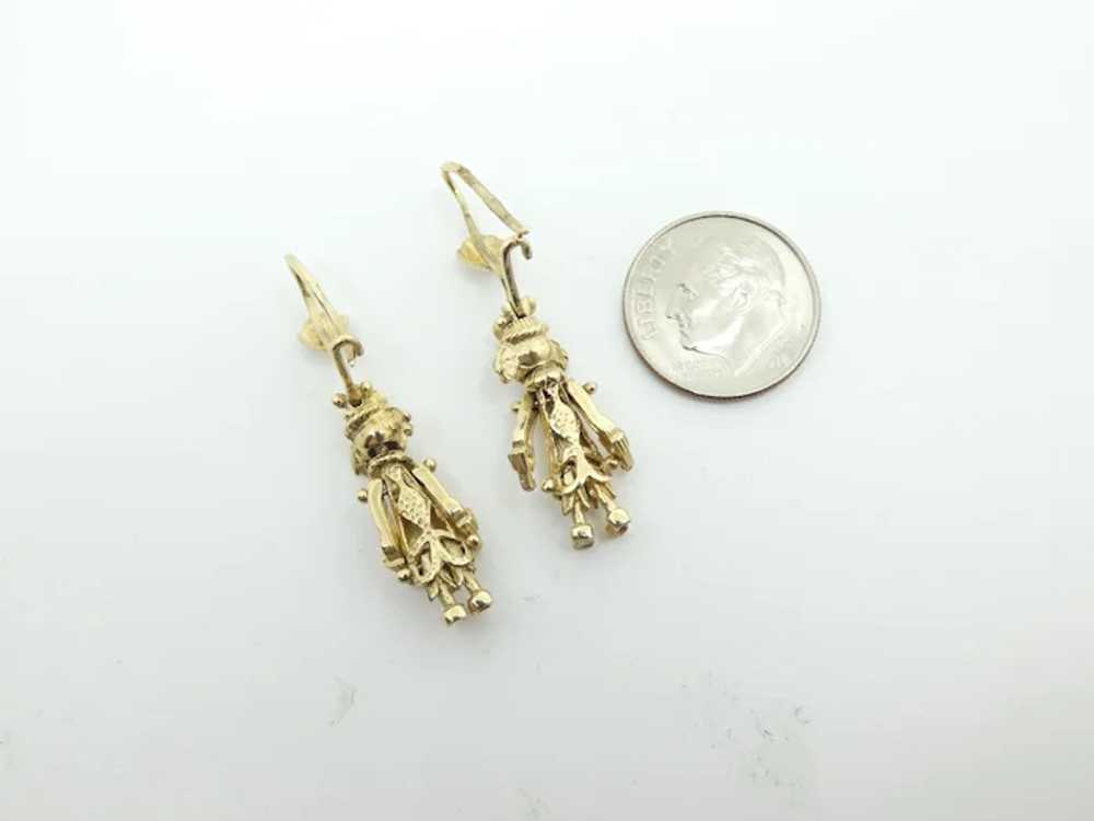 Vintage Articulated Firefighter Dangle Earrings 9… - image 4