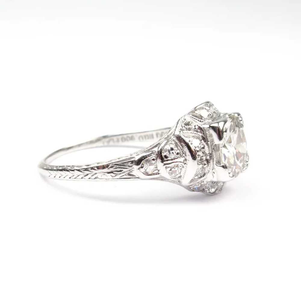 Platinum Edwardian 1.20 ctw Diamond Antique Engag… - image 2