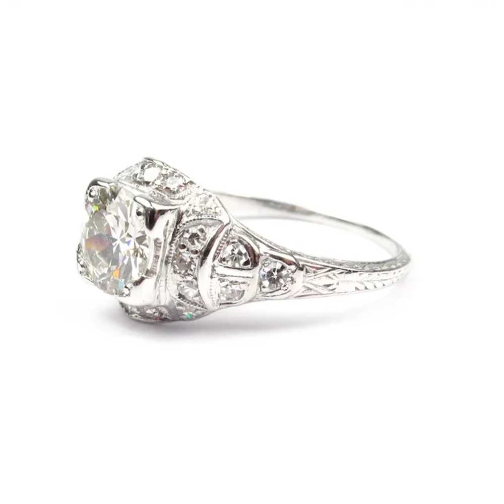 Platinum Edwardian 1.20 ctw Diamond Antique Engag… - image 3