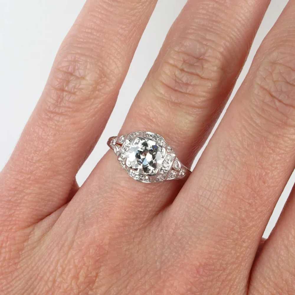 Platinum Edwardian 1.20 ctw Diamond Antique Engag… - image 6