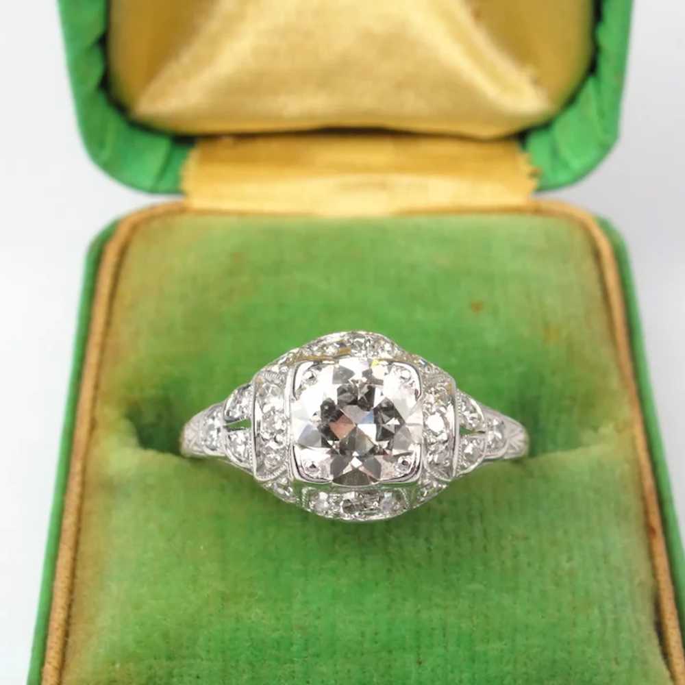 Platinum Edwardian 1.20 ctw Diamond Antique Engag… - image 7