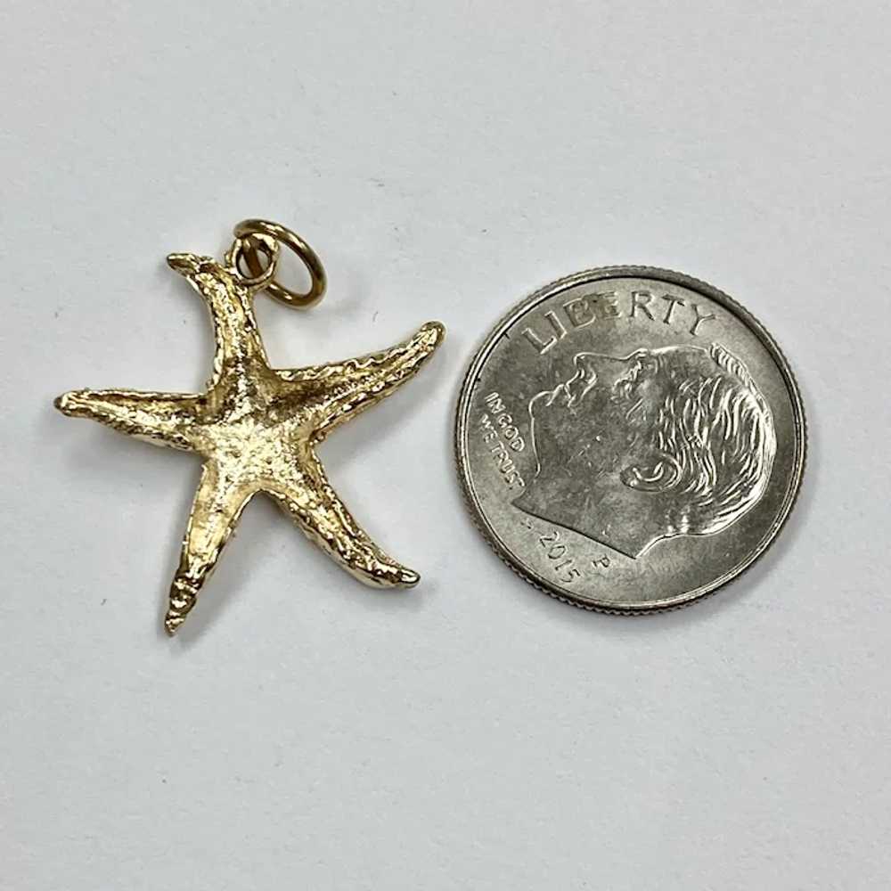 Sea Star or Starfish Vintage Nautical Charm 14K G… - image 2