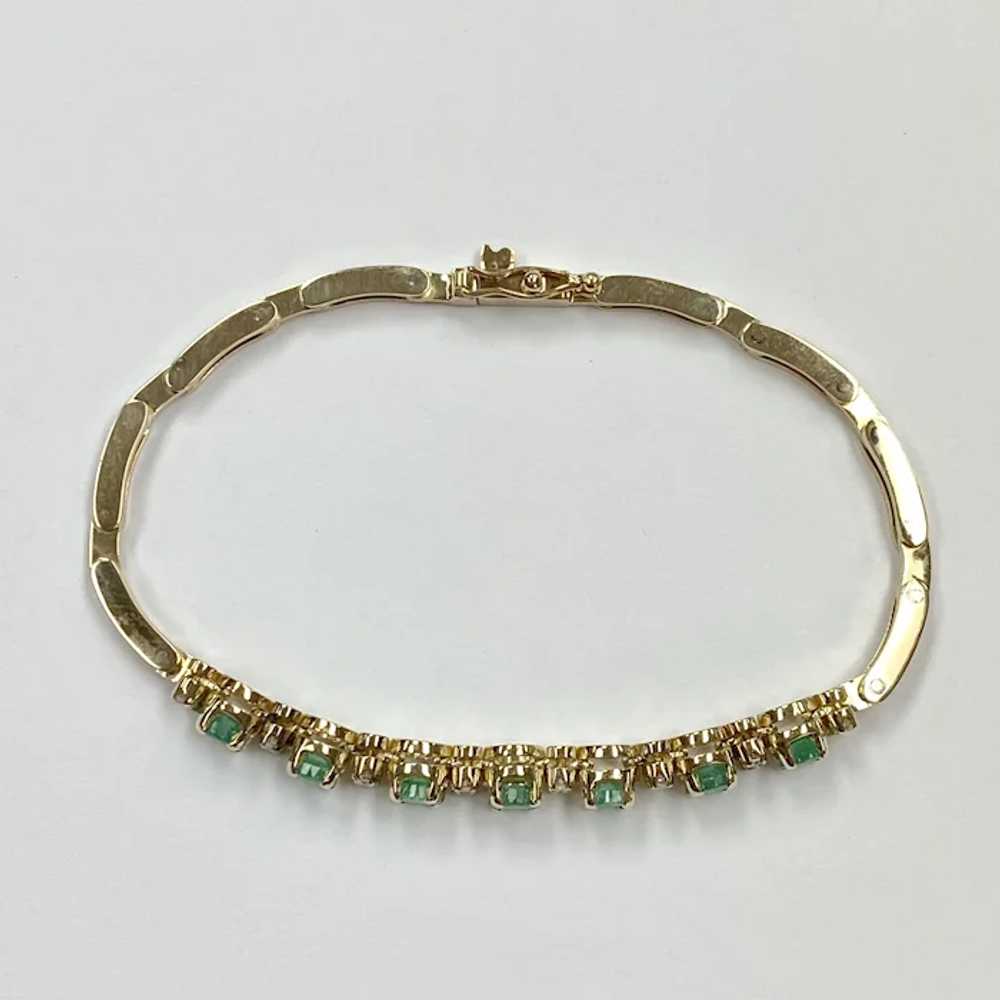 Natural Emerald and Diamond Bracelet 2.15 Carats … - image 2