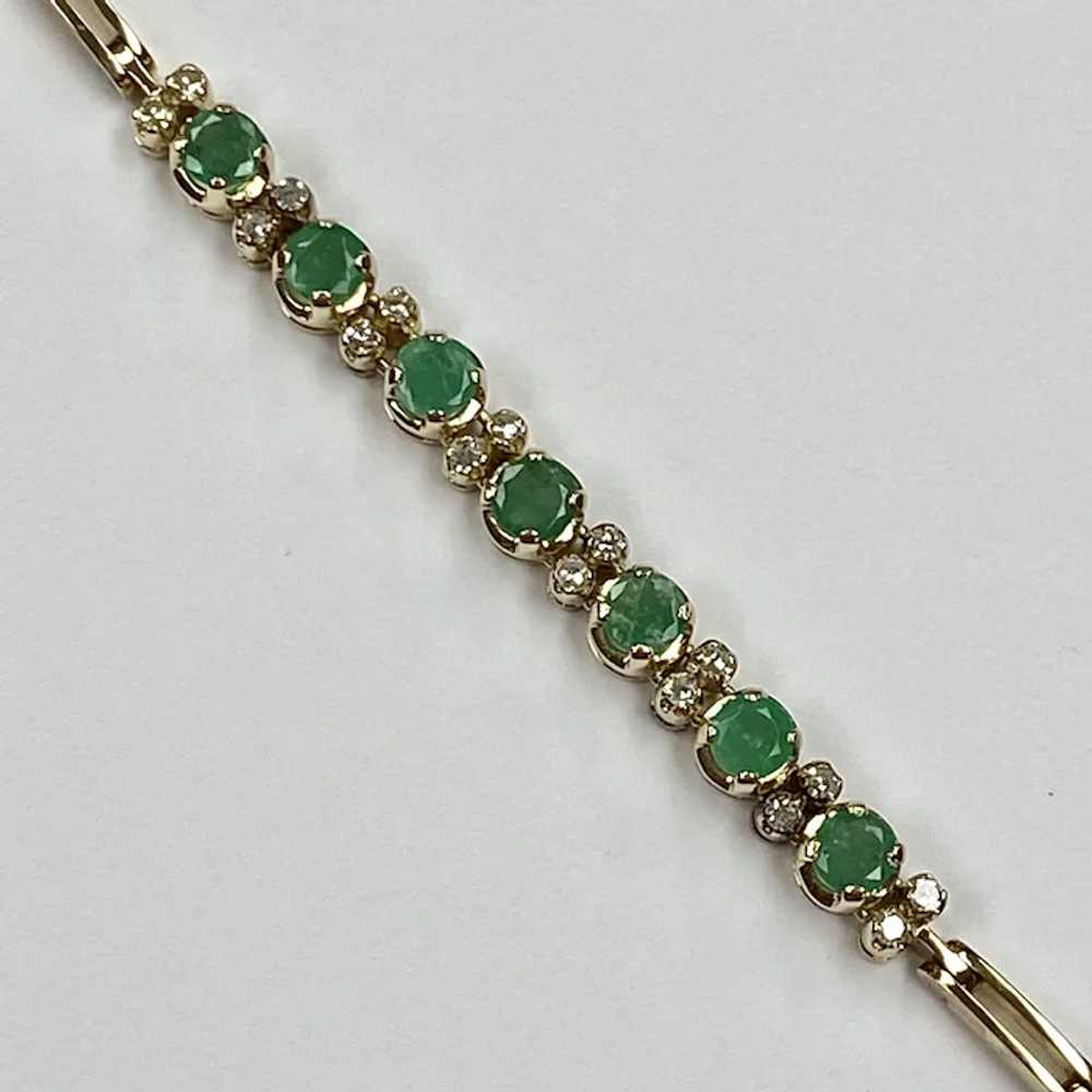 Natural Emerald and Diamond Bracelet 2.15 Carats … - image 3