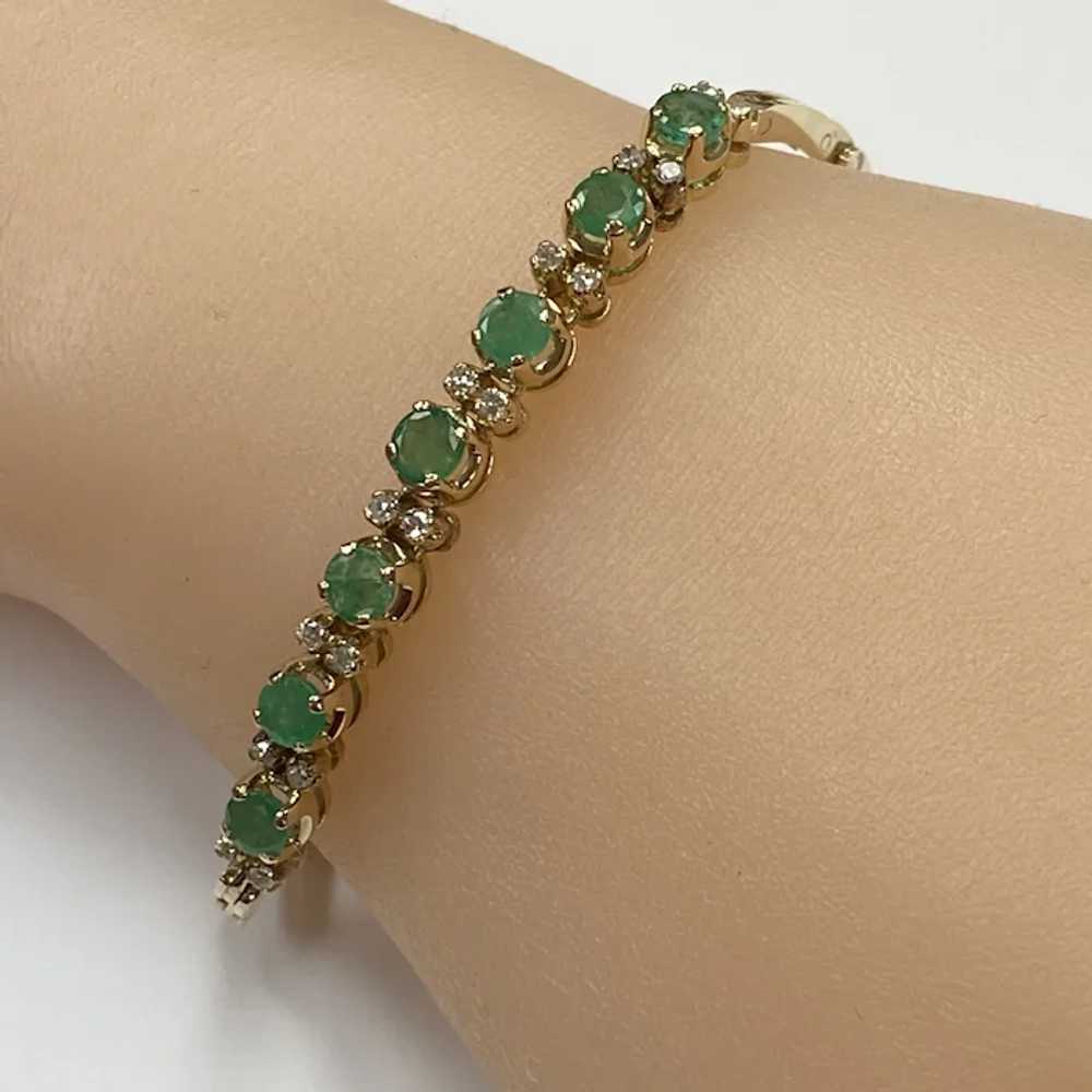 Natural Emerald and Diamond Bracelet 2.15 Carats … - image 4