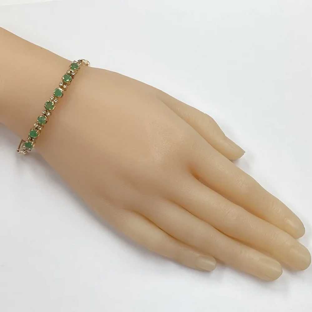 Natural Emerald and Diamond Bracelet 2.15 Carats … - image 5