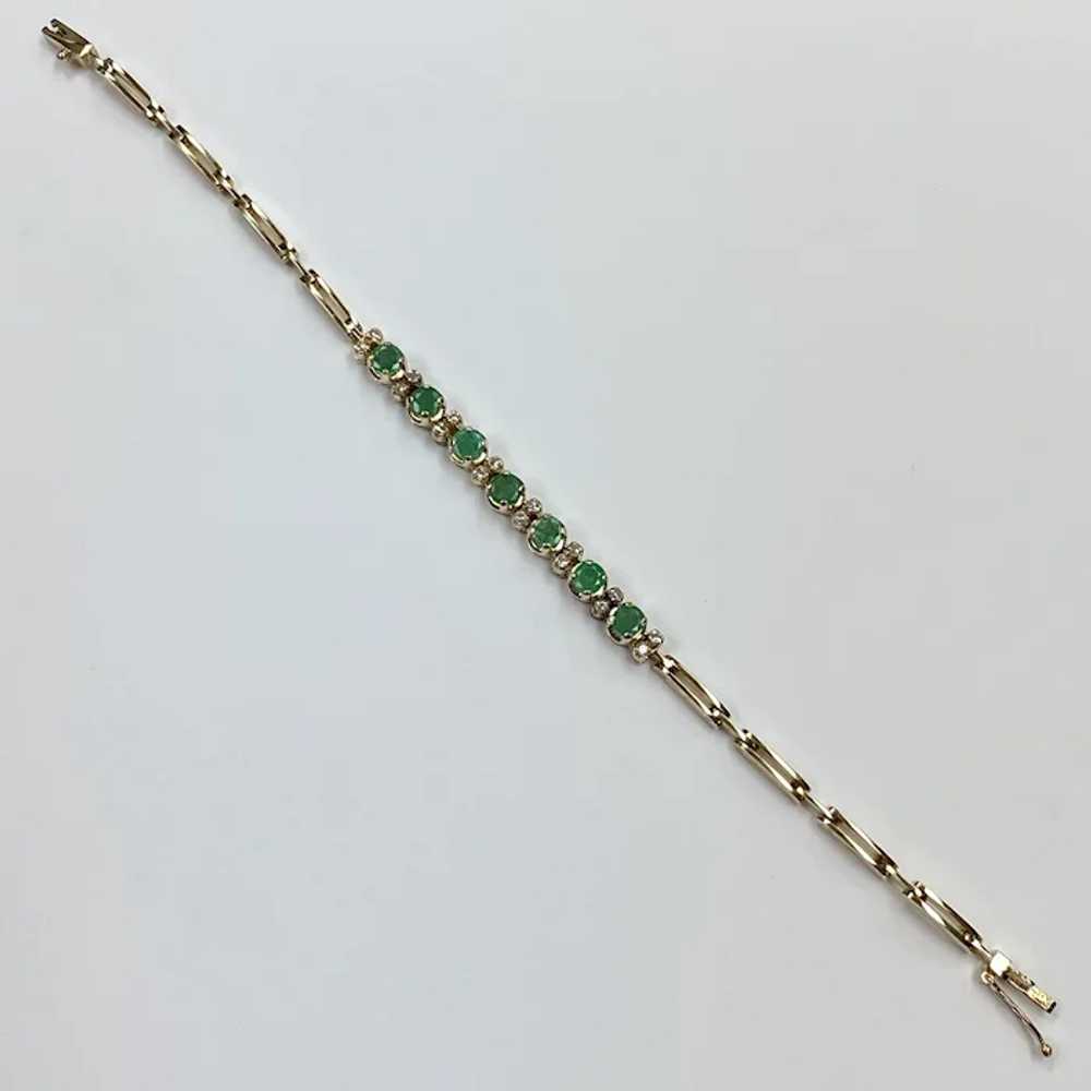 Natural Emerald and Diamond Bracelet 2.15 Carats … - image 7