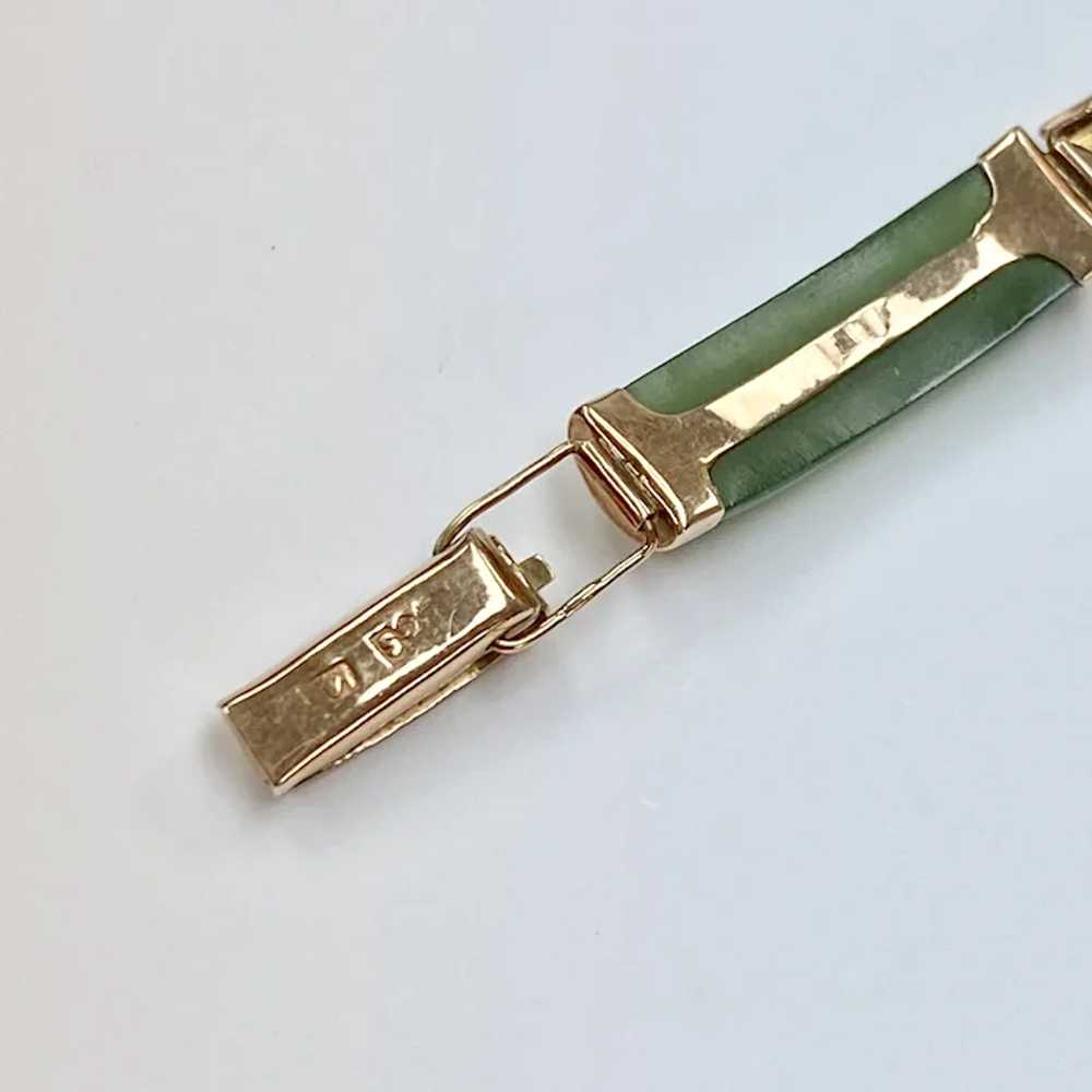 Jade & 14K Rose Gold Vintage Bracelet - image 5