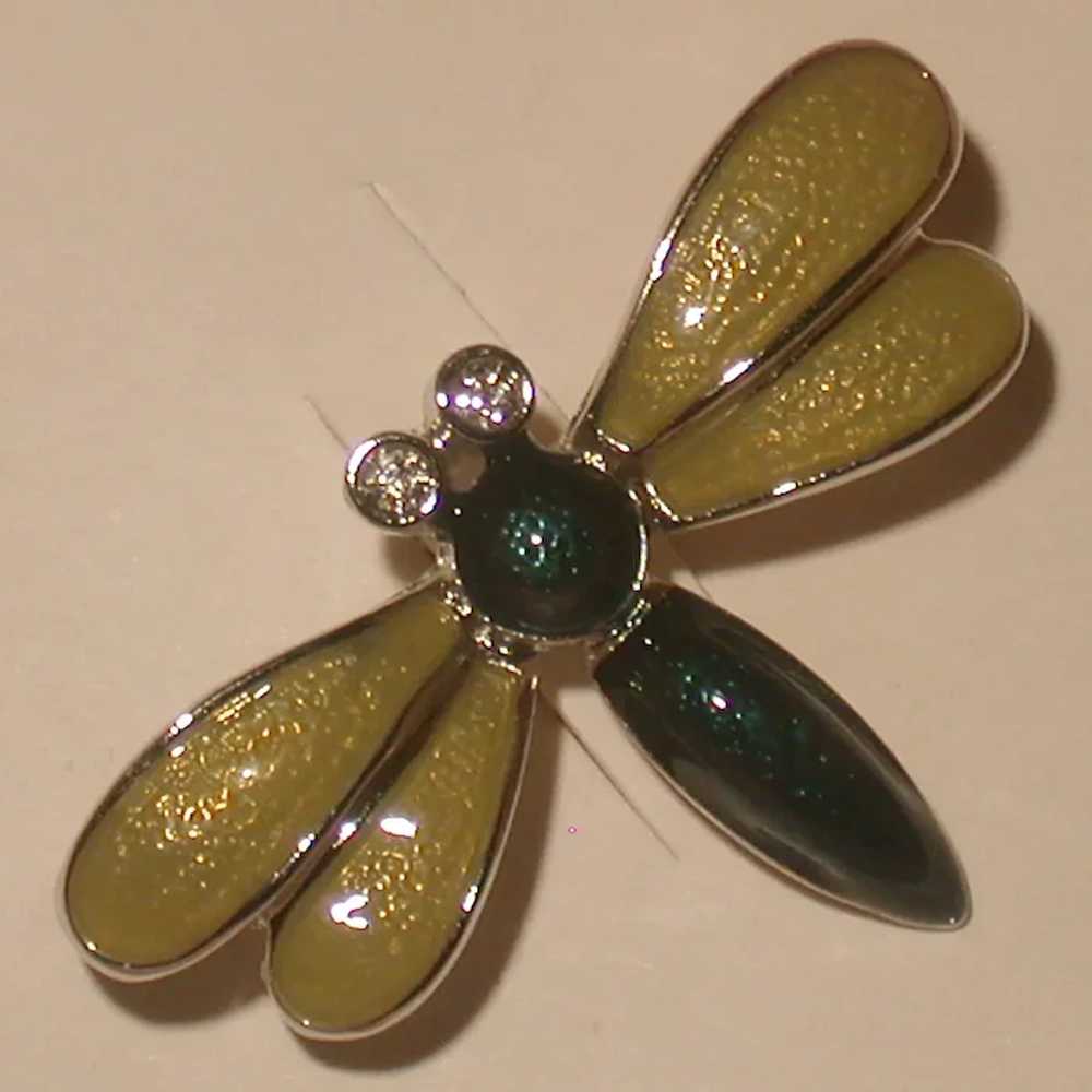Villager by Liz Claiborne Dragonfly Pin, Vintage - image 3