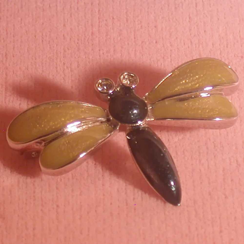 Villager by Liz Claiborne Dragonfly Pin, Vintage - image 4