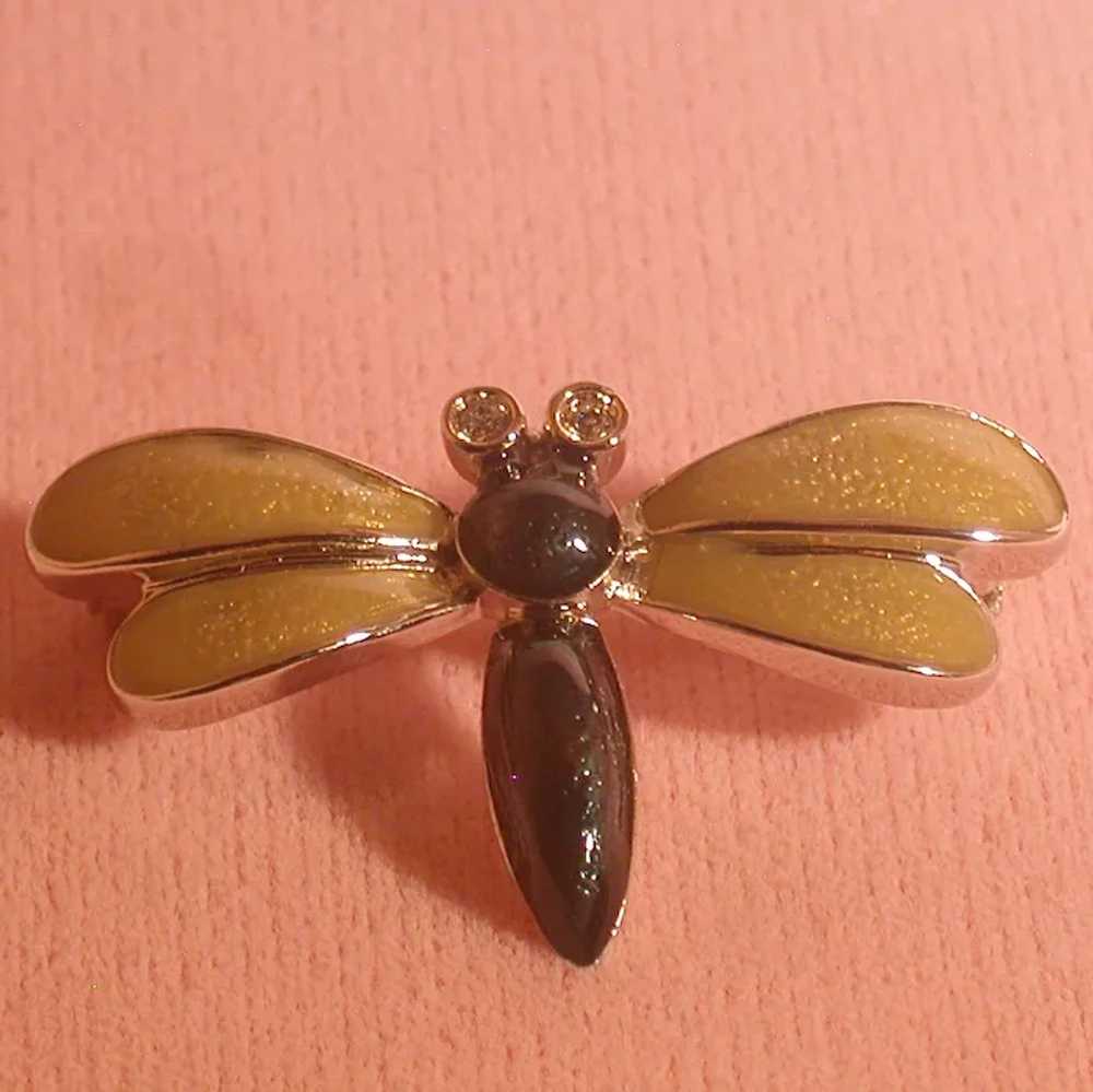 Villager by Liz Claiborne Dragonfly Pin, Vintage - image 5