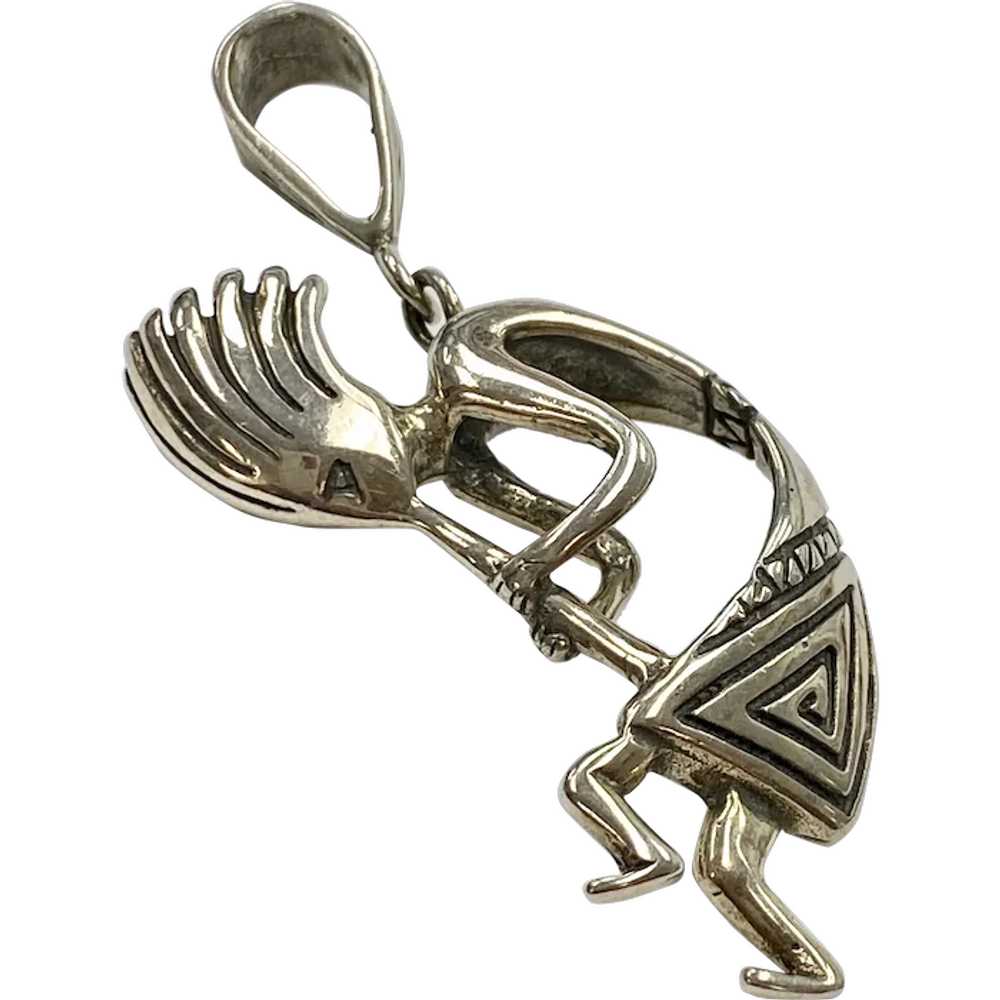 BIG Native American Kokopelli Pendant Sterling Silver… - Gem