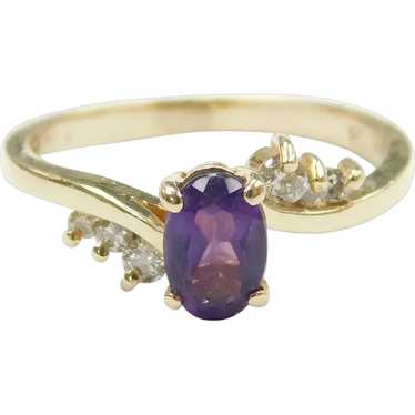 Amethyst and Diamond .68 ctw Ring 14k Gold