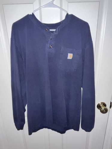 Carhartt Vintage Navy Carhartt Henley Long Sleeve 