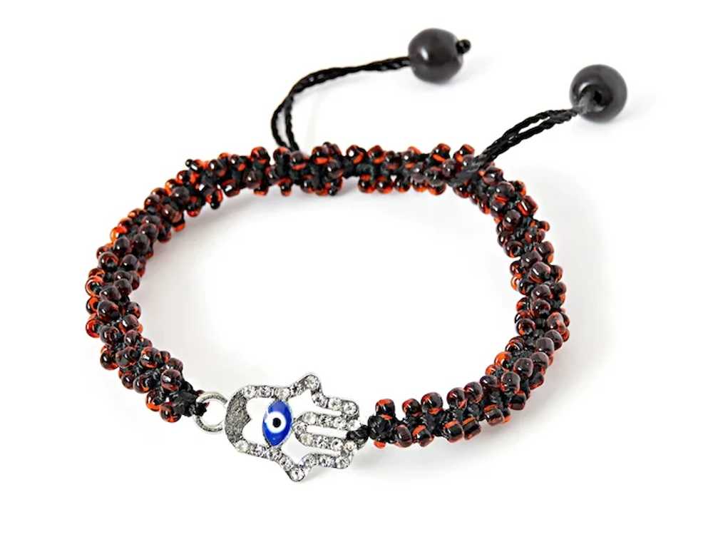 Hamsa with Crystals and Blue Evil Eye Bracelet, B… - image 5