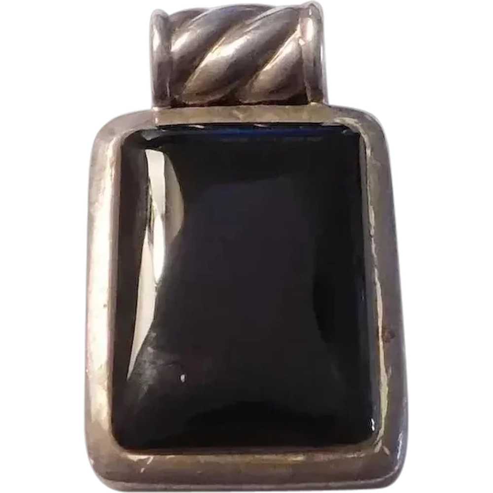 Black Onyx Pendant Sterling Silver - image 1