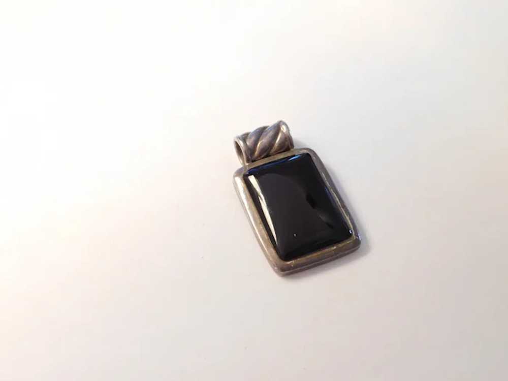 Black Onyx Pendant Sterling Silver - image 2