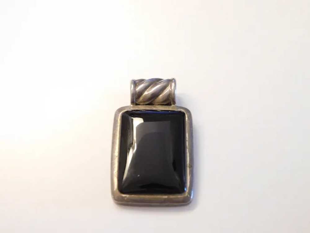 Black Onyx Pendant Sterling Silver - image 5