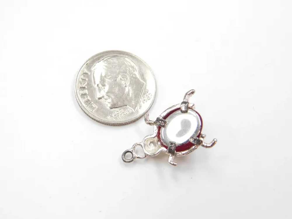 Sterling Silver Red and Black Glass Ladybug Charm - image 4