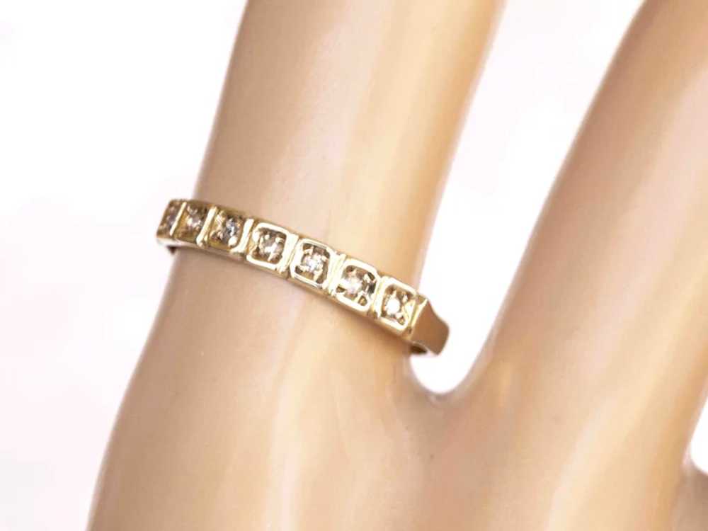 9K Yellow Gold Diamond Band Ring - image 2