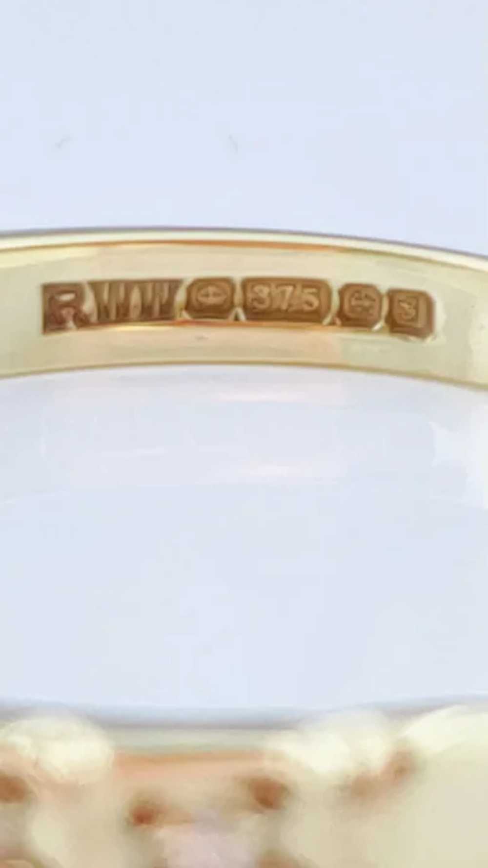9K Yellow Gold Diamond Band Ring - image 5