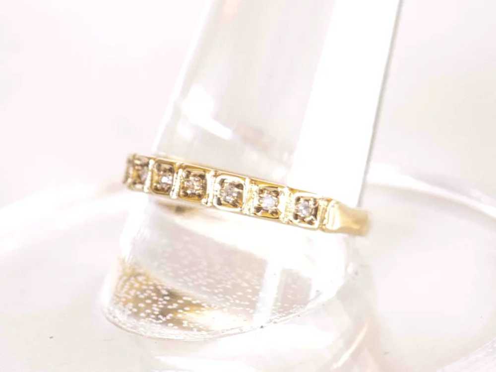 9K Yellow Gold Diamond Band Ring - image 6