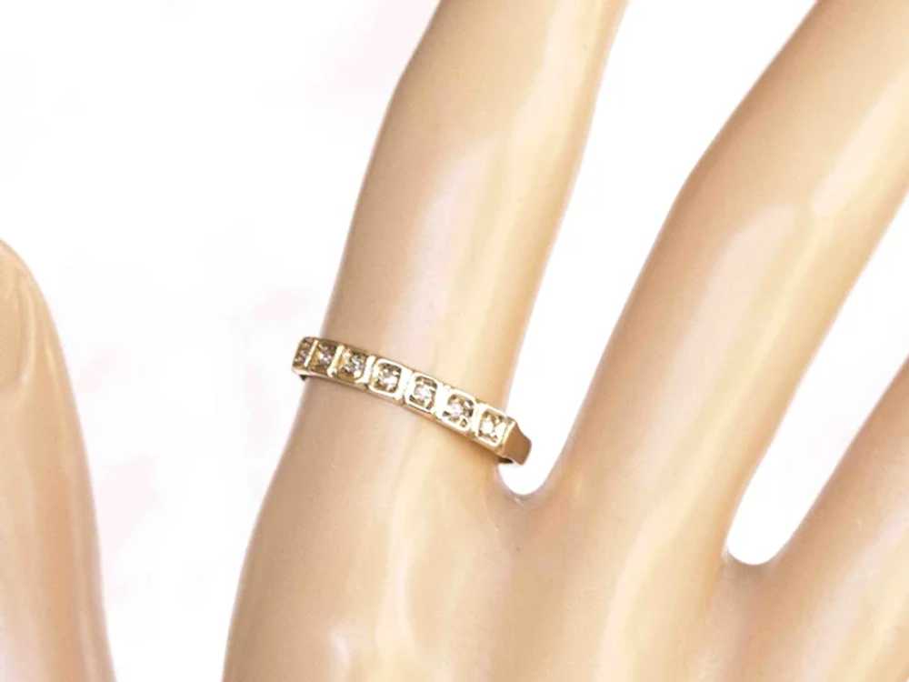 9K Yellow Gold Diamond Band Ring - image 7