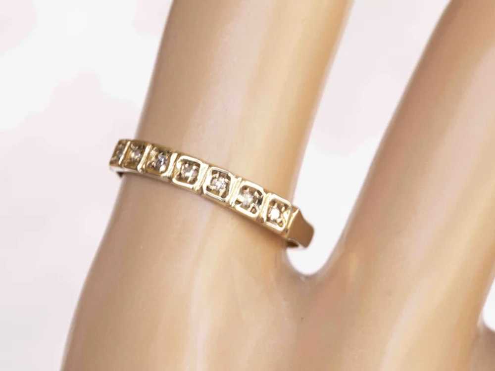 9K Yellow Gold Diamond Band Ring - image 8