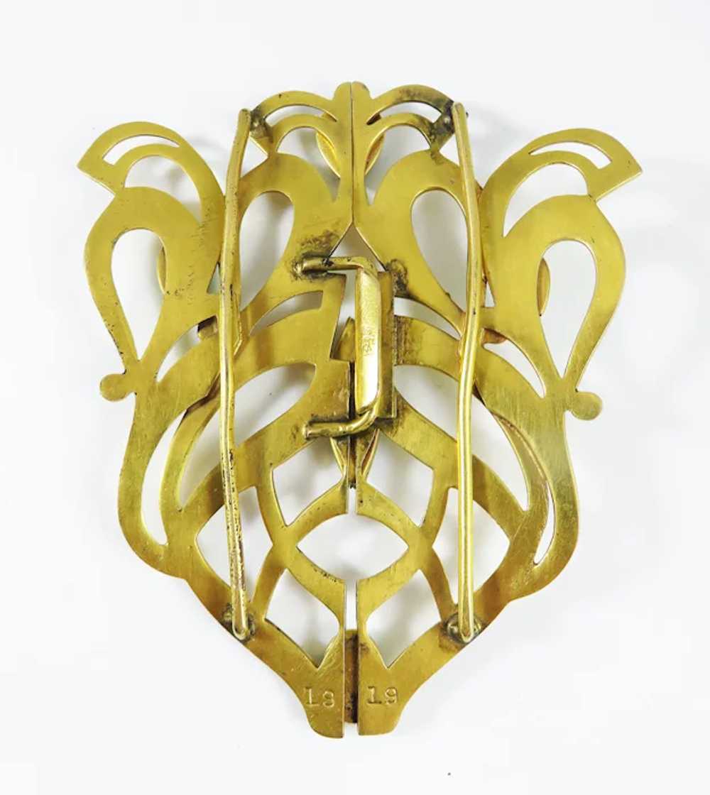 SIGNED ART NOUVEAU French Art Glass/Gilt Bronze B… - image 10