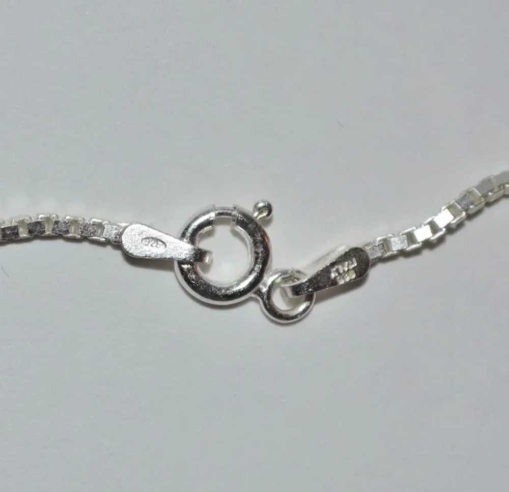 1950s Etched Sterling Locket Pendant Necklace - image 9