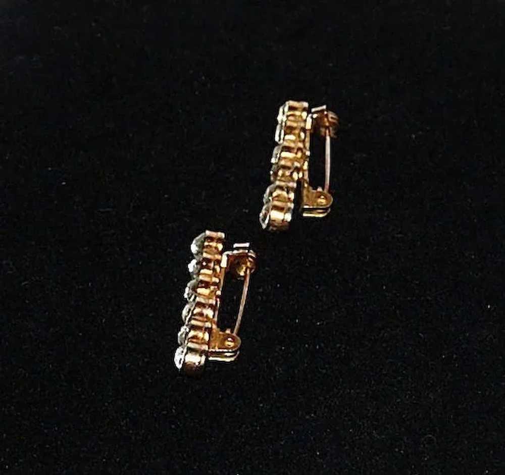 Art Deco Pave Set Clear Rhinestone Lingerie Pins - image 3