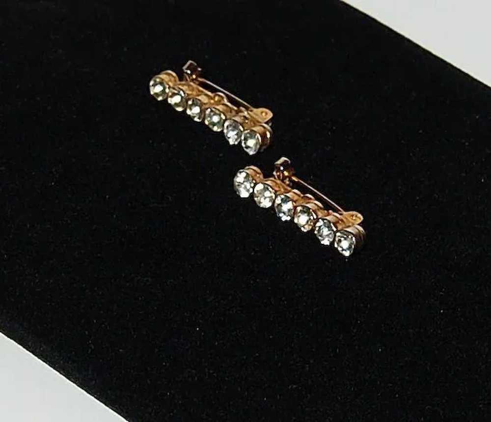 Art Deco Pave Set Clear Rhinestone Lingerie Pins - image 5