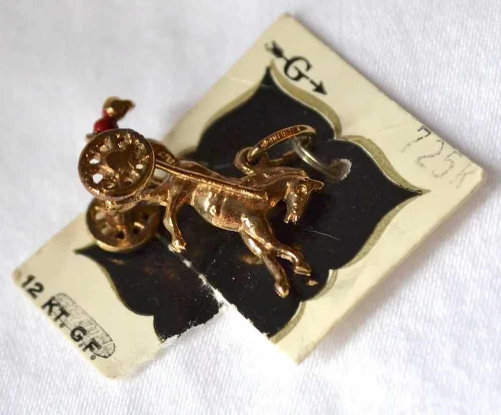 1960s Griffith ~ 12K GF Horse & Chariot w/ Enamel… - image 3
