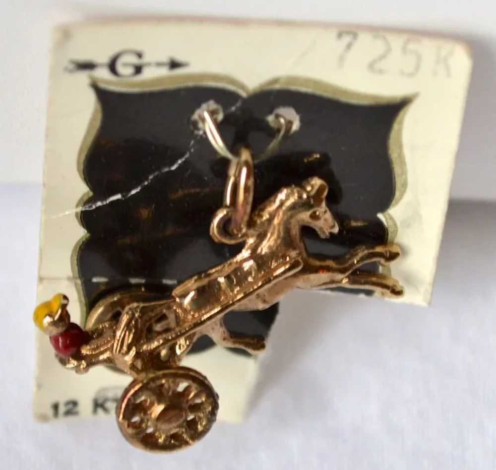 1960s Griffith ~ 12K GF Horse & Chariot w/ Enamel… - image 6
